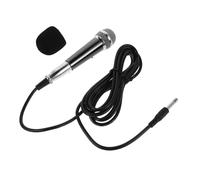 Parliky Microfono Cablato Dinamico Portatile in Metallo per Canto e Registrazione Microfono Manuale per Ktv Speaker Mixer e Amplificatore Nero e Argento