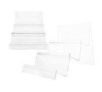 Parliky Organizer da Scrivania in Acrilico Trasparente 3 Livelli 14 CM Larghezza Set 2 Pezzi Supporto Porta Cellulare Portafogli e Borse per Casa Negozi e Esposizioni