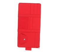 Parliky Organizer per Aletta Parasole Auto con Multi-tasche Porta Carte Porta Occhiali con Zip Accessorio per Veicoli Camion e Suv Rosso