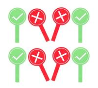 Parliky Palette per Voto in Classe Sì No 8 Pezzi Rosso Verde Simboli Vero Falso, Paddleboard Riutilizzabili Leggere e Portatili per Scuola, Feste e Attività di Gruppo Interattive