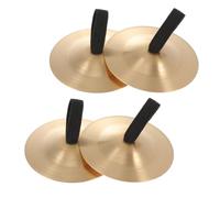 Parliky Piatti a Dita per 5,5 Cm in Rame Dorato, Set da 2 Piatti per Danza del Ventre e Musica, Strumento a Dita per Percussioni Manuali e Attività Ludiche Educative