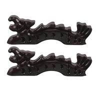 Parliky Portapennelli in Legno Intagliato a Mano a Forma di Drago, Set da 2 Pezzi per Calligrafia Cinese, Supporto Decorativo per Pennelli da Pittura e Organizzatore da Scrivania