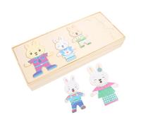 Parliky Puzzle Educativo in Legno per Gioco Animali con Cambio Vestiti Coniglio Stimola Creatività e Coordinazione Mano-occhio Colori Vivaci e Materiale Resistente