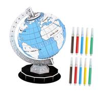 Parliky Puzzle Globo per Anni Educativo DIY per Imparare Geografia Kit Assemblaggio Sicuro con Lisci e Colori da Colorare