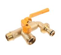 Parliky Rubinetto Esterno in Ottone Massiccio con Uscite Flusso d Acqua Veloce per Giardino Balcone e Lavapavimenti Valvola Sfera Doppia per Collegamento Doppio Tubo Installazione Facile