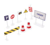 Parliky Segnali Stradali Giocattolo per Modelli di Segnaletica Stradale in Plastica Resistente Gioco Educativo per Regole Traffico Mini Semaforo e Cartelli Colorati per Apprendimento