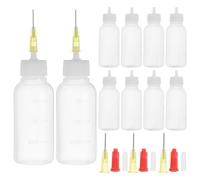 Parliky Set 10 Bottiglie di Colla di Precisione Punta Fine e Tappo Anti-Perdita Flaconi Applicatori Comprimibili in Plastica per Lavori Artigianali Saldature e Uso Laboratorio