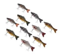 Parliky Set 10 Esche da Pesca Multi-snodate 10 Cm in Plastica Rigida, Esche Realistiche per Black Bass e Pesci Predatori, Adatte per Pesca in Acqua Ferma e Salata