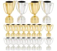 Parliky Set 20 Pezzi Trofei in Plastica per Mini Trofei Premio per Concorsi e Giochi Decorazioni per Feste e Ricompense Scolastiche Modelli Realistici Oro e Argento Riutilizzabile