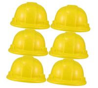 Parliky Set 6 Pezzi Cappelli da Cantiere, Caschi Giocattolo Gialli in Plastica Leggera, Accessori Festa Costruzione per Travestimenti e Giochi di Ruolo
