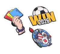 Parliky Set da 3 Spille da Calcio Smaltate a Tema Coppa Nordamericana 2026, Spilla da Bavero in Lega Resistente, Decorazioni Sportive per Abbigliamento, Zaini e Souvenir da Tifoso