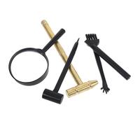 Parliky Set di Giocattoli per Scavi Archeologici 6 Pezzi Martello da Roccia, Spazzola, Scalpello e Lente D’ingrandimento Kit Scientifico Portatile per Attività Educative e Giochi di Ruolo