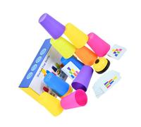 Parliky Set Gioco Tazze Impilabili, Giocattolo Educativo in Plastica Sicura Campanello e 50 Carte Gioco, Stimola Capacità Cognitive e Interazione Genitore-figlio, Adatto