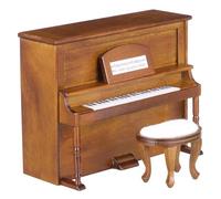 Parliky Set Pianoforte Verticale e Sgabello in Miniatura in Legno per Casa delle Bambole Mobili Decorativi Proporzioni Realistiche per Arredamento di Micro Paesaggi Creativi
