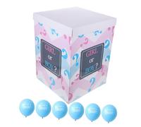 Parliky Set Rivelazione Sesso con Scatola Palloncini Trasparente e 6 Palloncini Blu per Shower Decorazioni Festa Annuncio o Bambina Materiali Robusti per Eventi Celebrativi