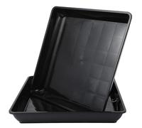 Parliky Sottovasi in Plastica per Piante da Esterno 2 Pezzi, Vassoi Quadrati Resistenti in Pp 35 Cm, Piattini per Vaso Base Stabile e Raccolta Acqua per Balcone e Giardino