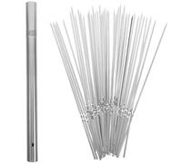 Parliky Spiedini Piatti Lunghi in Acciaio Resistenti con Tubo Porta Spiedini Riutilizzabili Antiscivolo per Barbecue e Arrosticini