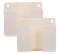 Parliky Supporto da Parete Adesivo senza Fori per Cellulare 2 Pezzi Materiale Plastico Resistente, Design Semplice, Organizer Multifunzione per Ricarica Telefono in Bagno