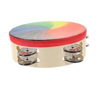Parliky Tamburello Musicale a Due File con Sonagli Arcobaleno per Strumento Percussione Portatile per Feste e Educazione Musicale