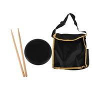 Parliky Tamburo Silenzioso con Bacchette e Borsa Pad da Pratica in Gomma Nera per Batteristi Principianti Pad Mute Portatile per Allenamento Silenzioso e Miglioramento Tecnica