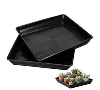Parliky Trays for Potted Plants, Sottovaso Quadrato 35x35 in PP Nero, 2 Pezzi, Resistente all'Usura, per Balcone e Giardino