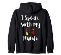 Parlo con Le Mie Mani ASL Deaf Pride Inclusive Design Felpa con Cappuccio