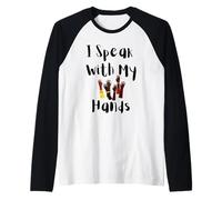 Parlo con Le Mie Mani ASL Deaf Pride Inclusive Design Maglia con Maniche Raglan