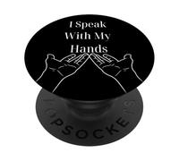 Parlo con le mie mani ASL Deaf Pride Inclusive Design PopSockets PopGrip Adesivo