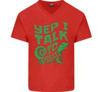 Parlo Con Lucertole Camaleonti Draghi Barbati Maglietta In Cotone A V