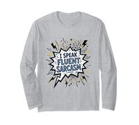 Parlo Fluent Sarcasmo Umorismo Sarcastico Divertente Maglia a Manica