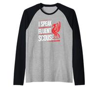 Parlo fluente Scouse Liverpool Inghilterra Liverpudlians Divertente Maglia con Maniche Raglan