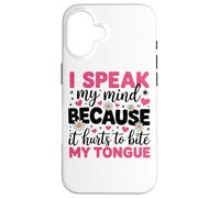 Parlo la mia mente perché mi fa male mordere la lingua Custodia per iPhone 16