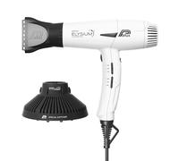 Parlux Elysium® Asciugacapelli con diffusore Magic Compact, Digitale, Professionale, Ioni negativi. 2300 W. 9 combinazioni di Velocità e Temperatura, Cavo girevole, Potente, Leggero, Bianco Opaco