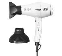 Parlux Ethos® Pack con diffusore Magic Sense, Asciugacapelli Digitale Professionale con Ioni negativi, 9 combinazioni di Velocità e Temperatura, Cavo girevole brevettato, Potente e Leggero, Bianco