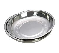 Parlynies Piatto da portata, set di 4 piatti piani, piatto rotondo in acciaio inossidabile