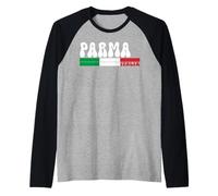 Parma City Italia Vintage Bandiera Italia per Gli Amanti dei Viaggi Maglia con Maniche Raglan