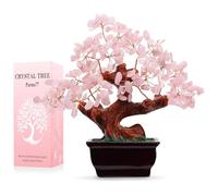 Parma77 Feng Shui - Albero dei soldi in cristallo di quarzo rosa naturale, albero di cristallo curativo, decorazione in stile bonsai, per ricchezza e fortuna, decorazione per la casa, regali per donne
