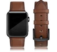 PARMPH Cinturino in pelle compatibile con Apple Watch 42 mm, 44 mm, 45 mm, cinturino retrò vintage compatibile con iWatch serie 7 6 5 4 3 2 1 SE Sports & Edition da uomo, arancione