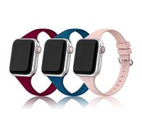 PARMPH Confezione da 3 cinturini sportivi compatibili con cinturino Apple Watch da 38 mm, 40 mm, 41 mm, 42 mm (serie 10), cinturino sottile in morbido silicone sostituzione cinturini per iWatch serie