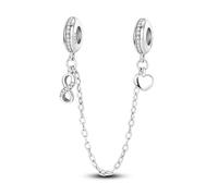 Parmuz 925 Sterling silver catena di sicurezza per braccialetto amore farfalla malocchio stopper distanziatore Charms clip ciondoli perline regalo gioielli per le donne