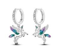 Parmuz orecchini donna argento 925 pendenti piccoli con pietre Star Moon Boho vintage piuma set di orecchini a cerchio Piccolo regalo di gioielli per le orecchie da abbraccio