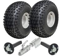 Parnells - Kit Rimorchio ATV - 2 Ruote e Pneumatici, 22x11.00-8 + Mozzo 4xm12 100 PCD e Mozzo 35x35 mm + Attacco Girevole - 4 Strati P323 Wanda, 310 kg - per Rimorchi Atv, Quad, Tosaerba