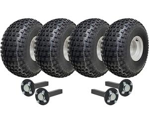 Parnells - Kit Rimorchio Quad ATV a Doppio Asse, 4 Pneumatici e Ruote Wanda, 22x11.00-8 + 4 Assi Mozzo/Mozzo, 128,7 Km/H, 616 kg, Senza Intoppi, 4 Strati P323 Wanda, Omologato per la Strada
