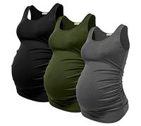 PARNIXS - Canotta estiva da donna per la maternità, comoda senza maniche, XX-Large