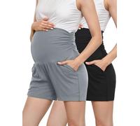 PARNIXS Pantaloni caldi di modo di estate per maternità breve con tasca,