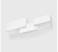 PARO applique 3 rettangoli e 5 Luci in gesso bianco attacco G9 61x18cm