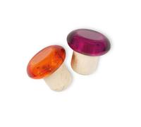 PARODI & PARODI Kit Naturale, Set da 2 Sughero con Testa in plastica Brillante Colorata, Tappi Ideali per Qualsiasi Bottiglia di Vetro, Neutro, Standard