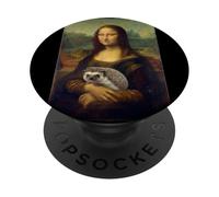 Parodia artistica Mona Lisa Hedgehog Rinascimento classico PopSockets PopGrip Adesivo