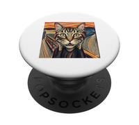 Parodia del gatto urlare per gli amanti dei gattini PopSockets PopGrip Adesivo