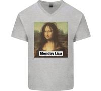 Parodia Di Mona Lisa Lunedì Lisa T-Shirt In Cotone A V